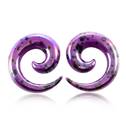 Roztahovák do ucha - spirála duhově fialová