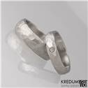 Ručně kované ocelové prsteny Klasik Draill Diamant - 1 pár