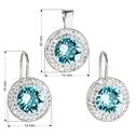 Sada náušnic a přívěšku s kameny Crystals from Swarovski® Aquamarie