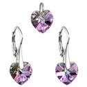 Sada náušnic a přívěšku se srdíčky Crystals from Swarovski® Vitrail Light