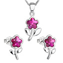 Sada šperků s krystaly Swarovski, Fuchsia