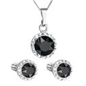 Sada šperků s krystaly Swarovski náušnice a přívěsek, Black Jet