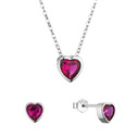 Sada šperků se zirkony růžová srdíčka