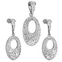 Sada stříbrných šperků ovál Crystals from Swarovski® Crystal
