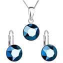 Sada stříbrných šperků s kameny Crystals from Swarovski® Metalic Blue