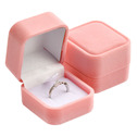 Semišová dárková krabička na prsten - růžová