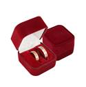 Semišová dárková krabička na snubní prsteny - vínová