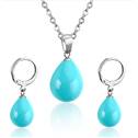 Set šperků z chirurgické oceli, barva tyrkysová