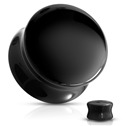 Skleněný plug do ucha černý, průměr 16 mm