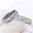 Snubní prsteny Damasteel černý diamant 2.3mm - pár