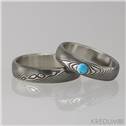 Snubní prsteny Damasteel Prima Tyrkys - pár