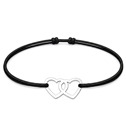 Šňůrkový náramek dvojsrdce
