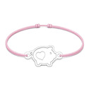 Šňůrkový náramek prasátko Barva: Světle růžová