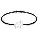 Šňůrkový náramek slon Barva: Černá
