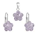 Souprava stříbrných šperků - kytičky s krystaly Crystals from Swarovski® Violet