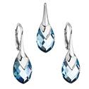Souprava stříbrných šperků kameny s Crystals from Swarovski® AQUA