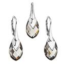Souprava stříbrných šperků kameny s Crystals from Swarovski® BLACK DIAMOND