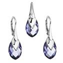 Souprava stříbrných šperků kameny s Crystals from Swarovski® TANZANITE