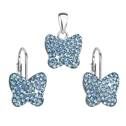 Souprava stříbrných šperků s krystaly Preciosa® Aquamarine
