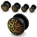 Šroubovací plug do ucha - vzor leopard, průměr 4 mm
