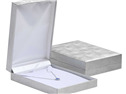 Stříbrná koženková krabička na náhrdelník