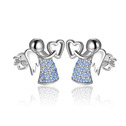 Stříbrné dámské náušnice andělíčci
