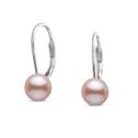 Stříbrné náušnice - růžové perly 6 mm