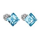 Stříbrné náušnice Crystals from Swarovski® Aqua