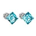 Stříbrné náušnice Crystals from Swarovski®, Light Turquoise