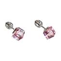Stříbrné náušnice kostky Crystals from Swarovski® Light Rose