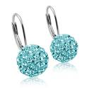 Stříbrné náušnice koule 10 mm Crystals from Swarovski® Light Aqua