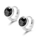 Stříbrné náušnice kroužky s černými kameny