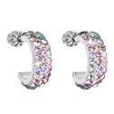 Stříbrné náušnice kruhy s krystaly Crystals from Swarovski® Sakura