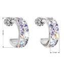 Stříbrné náušnice kruhy s krystaly Crystals from Swarovski®, Violet