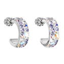 Stříbrné náušnice kruhy s krystaly Crystals from Swarovski® Violet