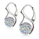 Stříbrné náušnice kuličky s krystaly Crystals from Swarovski®,  Crystal AB