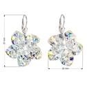 Stříbrné náušnice kytičky s krystaly Crystals From Swarovski, AB