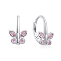 Stříbrné náušnice na klapku motýlci