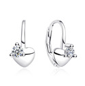 Stříbrné náušnice na klapku srdíčka