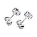 Stříbrné náušnice na puzetu - zirkony 5 mm