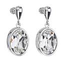 Stříbrné náušnice ovály s krystaly Crystals from Swarovski®