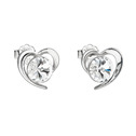 Stříbrné náušnice pecka s krystaly Swarovski
