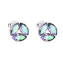 Stříbrné náušnice pecka s krystaly Swarovski, Paradise Shine
