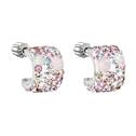 Stříbrné náušnice půlkruh s kameny Crystals from Swarovski® MAGIC ROSE