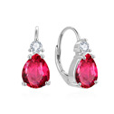 Stříbrné náušnice rubínové slzičky