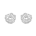 Stříbrné náušnice růže