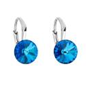 Stříbrné náušnice s Crystals from Swarovski® Bermuda Blue