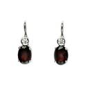 Stříbrné náušnice s granátem a zirkonem