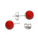 Stříbrné náušnice s korály 6 mm
