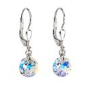 Stříbrné náušnice s krystaly Crystals from Swarovski®, AB
